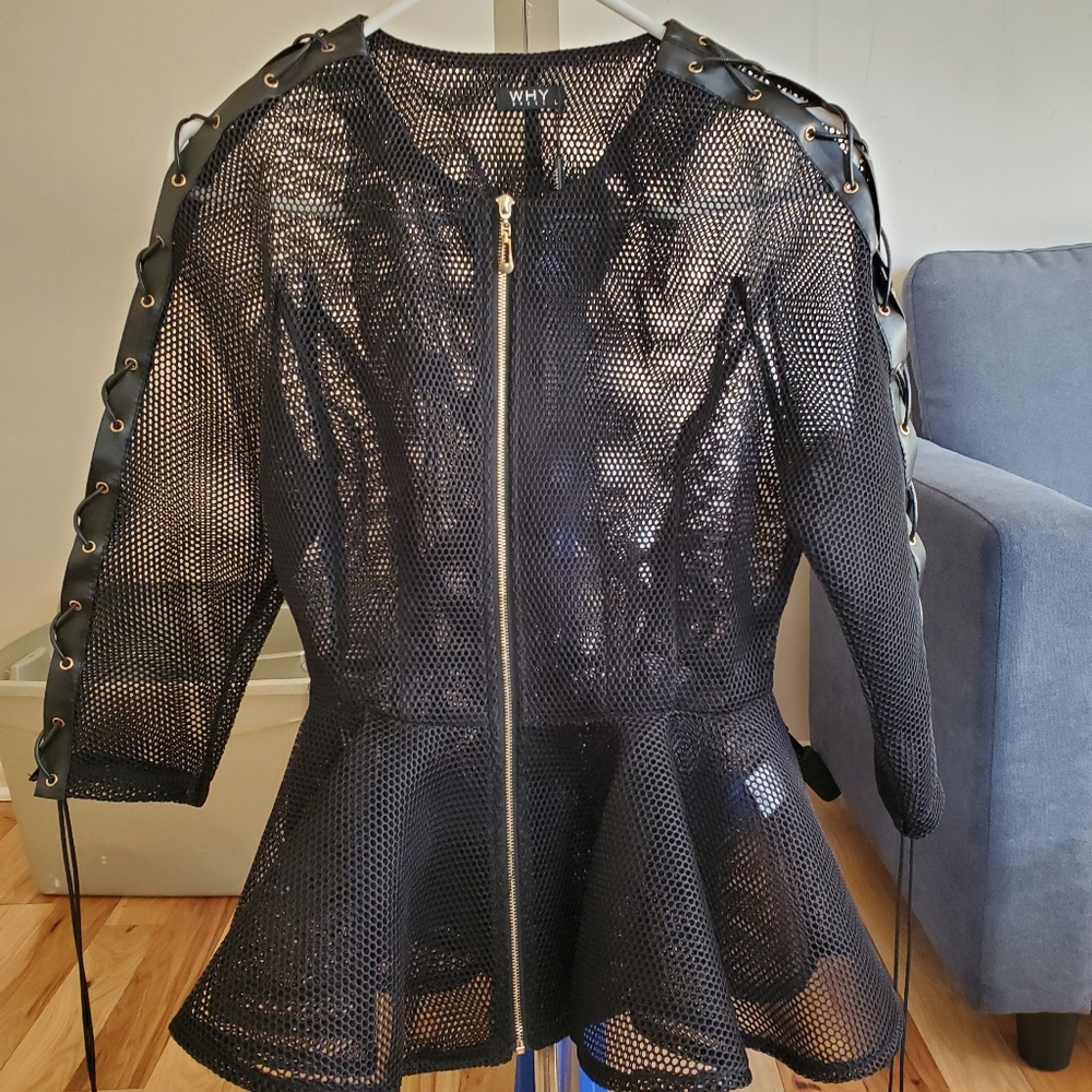 Stunning Mesh Peplum Shell Top